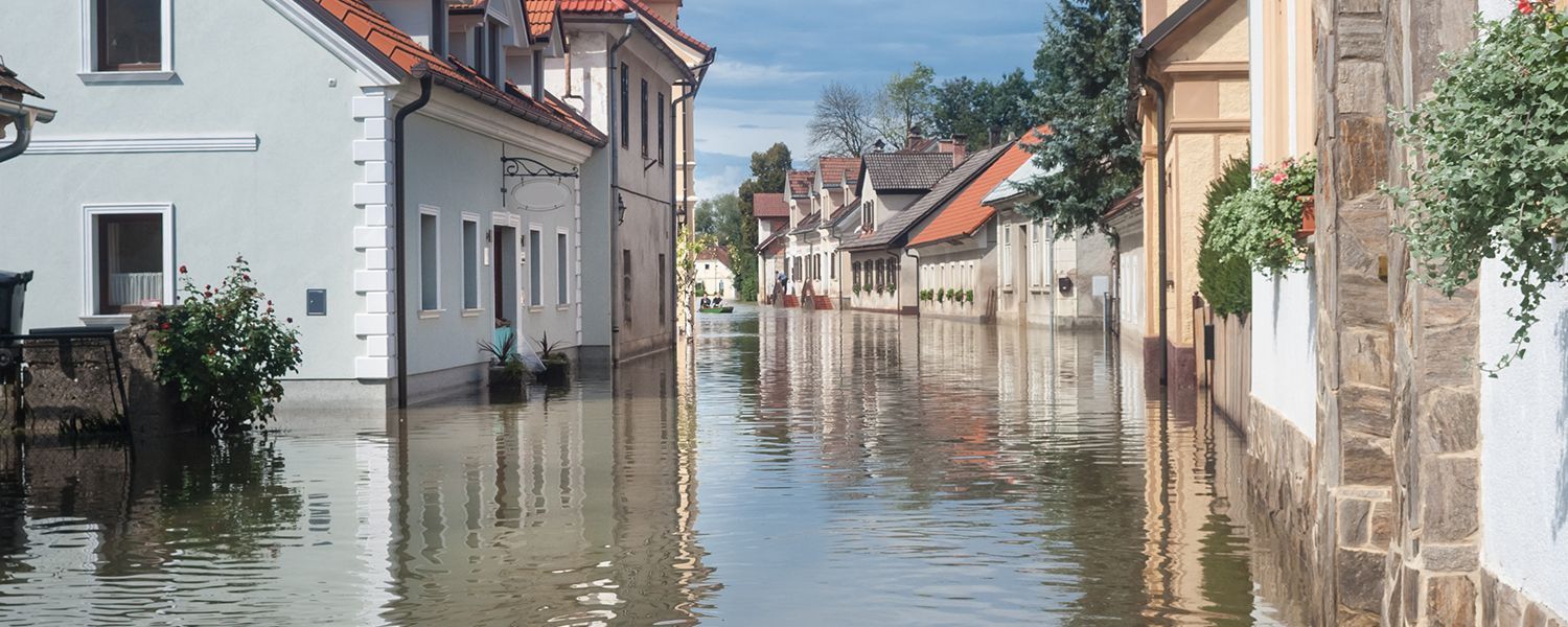 Flood insurance: A flooded street.